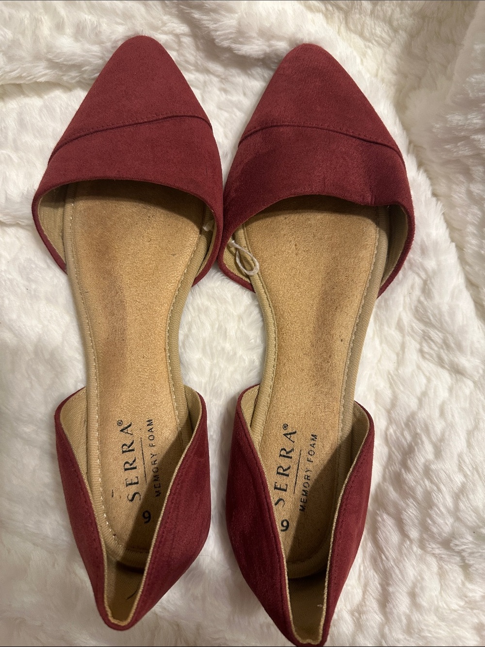 Serra Women's Pointed D'Orsay Flats in Wine Red